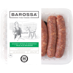 Photo of Barossa Fine Foods Chunky Steak & Mismatch Pale Ale Sausages