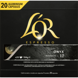 Photo of Lor Espresso Onyx Intensity 12 Coffee Capsules 20 Pack 104g