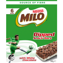 Photo of Nestle Milo Snack Cereal Bar Bars Dipped 6 Pack 27g
