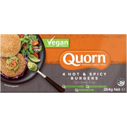 Photo of Quorn Meat Free Vegan Hot & Spicy Burgers 4 Pack 264g