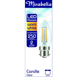 Photo of Mirabella LED Candle BC Clear 2 Watt