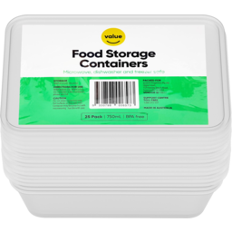 Photo of Value Rectangle Food Storage Containers 25x750ml