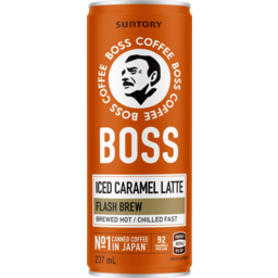 Photo of Boss Coffee Iced Caramel Latte Flash Brew Canned Coffee 237ml
