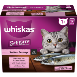 Photo of Whiskas 1+ Years So Fishy Recipes Seafood Servings In Jelly Multipack 12x85g
