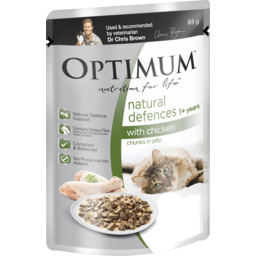 Photo of Optimum Natural Defences Wet Cat Food Chicken Chunks In Jelly 85g Pouch 85g
