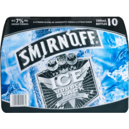Photo of Smirnoff 7% Ice Double Black 10x300ml Bottles