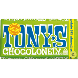 Photo of Tony's Chocolonely Dark Almond Sea Salt Vegan Chocolate 180g