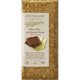 Photo of Whittaker's New Zealand Artisan Collection Creamy Milk Chocolate 33% Cocoa Pear And Manuka Honey 100g