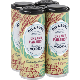 Photo of Billsons Vodka Creamy Paradise 4x355ml