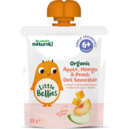 Photo of Little Bellies Organic Baby Food 6+ Months Apple, Mango & Peach Smoothie 90g