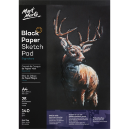 Photo of Mm Signature Black Paper Sketch Pad A4 25 Sheet 140gsm