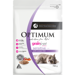 Photo of Optimum Grain Free Sensitive Dry Cat Food With Ocean Fish 700g Bag 700g