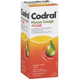 Photo of Codral Mucus Cough + Cold Iquid Raspberry Flavour 200ml