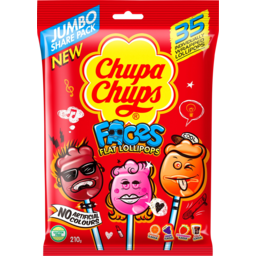 Photo of Chupa Chups Faces Flat Lollipops 210g 35pk