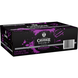 Photo of Vodka Cruiser Double Low Sugar Blackcurrant 6.8% 6x4 Can Carton