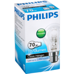Photo of Philips Halogen Eco Light Bulb A55 70w B22 Clear 