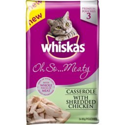 Photo of Whiskas Cat Food Pouch Oh So Meaty Senior Chicken 3 Pack