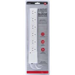 Photo of Power 6 Outlet Powerboard With Surge Protection Single Pack