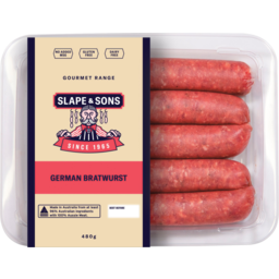 Photo of Slape & Sons Gourmet Range German Bratwurst Sausages