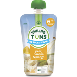 Photo of WW Smiling Tums 6+ Months Baby Food Pear, Banana & Mango 120g