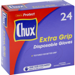 Photo of Chux Extra Grip Disposable Gloves Lemon Scented 24 Pack