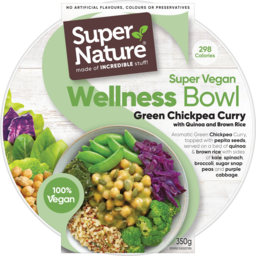 Photo of Super Nature Super Green Wellness Bowl Chickpea Curry With Quinoa And Brown Rice 350g