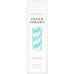 Photo of Party Paper Straws Teal 20 Pack