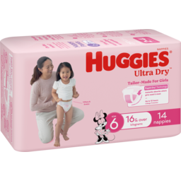 Photo of Huggies Ultra Dry Nappies Girl Size 6 ( +) 14 Pack