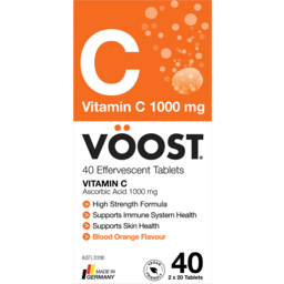 Photo of Voost Vitamin C 1000mg Blood Orange Flavour Effervescent Tablets 40 Pack