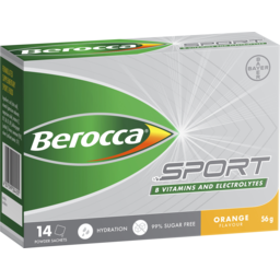 Photo of Berocca Sport B Vitamins & Electrolytes Orange Flavour 14 Powder Sachets