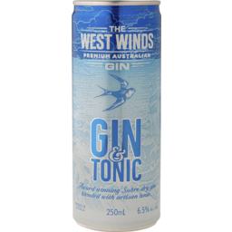 Photo of The West Winds Gin - Sabre Gin & Tonic Can 250ml 250ml