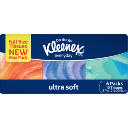 Photo of Kleenex On The Go Ultra Soft 3 Ply Mini Pack Tissues 6 Pack