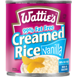 Photo of Wattie's Creamed Rice 99% Fat Free Vanilla 220g