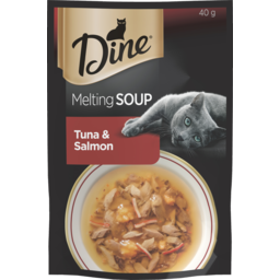 Photo of Dine Melting Soup Tuna & Salmon Wet Cat Food Treat 40g