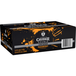 Photo of Vodka Cruiser Double Low Sugar Passionfruit Flavour 6.8% 4x6x375 Ml Can Case 375ml