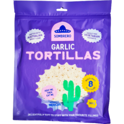 Photo of Sombrero Garlic Tortillas 8 Pack