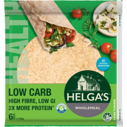 Photo of Helgas 60% Lower Carb Wholemeal Wraps 6 Pack