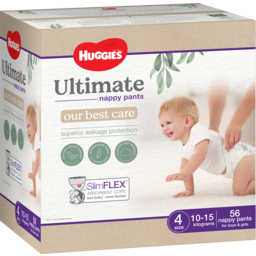 Photo of Huggies Ultimate Nappy Pants For Boys & Girls Size 4 (10-15kg) 56 Pack 