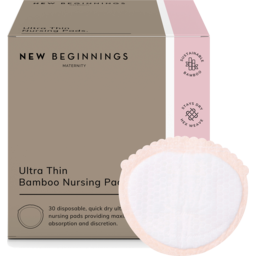 Photo of New Beginnings Ultra-Thin Bamboo Disposable Breast Pads 30pk