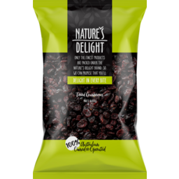Photo of Natures Delight Cranberries Dried