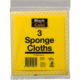Photo of Black n Gold Sponge Cloths 3pk