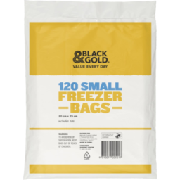 Photo of Black & Gold Freezer Bags Small 120