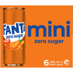 Photo of Fanta Zero/Diet/Light Fanta Orange Zero Sugar Soft Drink Cans 6x250ml 