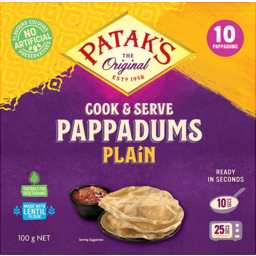 Photo of Pataks Pappadums Plain Ready To Cook