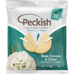 Photo of Peckish Rice Crackers Sour Cream & Chives 6 Pack