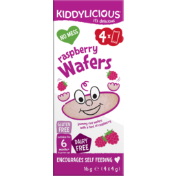 Photo of Kiddylicious Raspberry Wafers 6 Months+ 4 Pack 16g