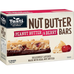 Photo of Tasti Peanut Butter & Berry Nut Butter Bars 5 Pack 175g