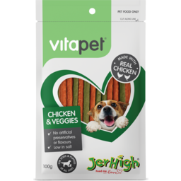 Photo of Vitapet Jerhigh Chicken & Veges For Dogs 100g 
