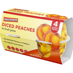Photo of Snackinos Diced Peaches In Fruit Juice 4x125g