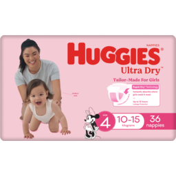 Photo of Huggies Ultra Dry Nappies For Girls 10- Size 4 36 Pack